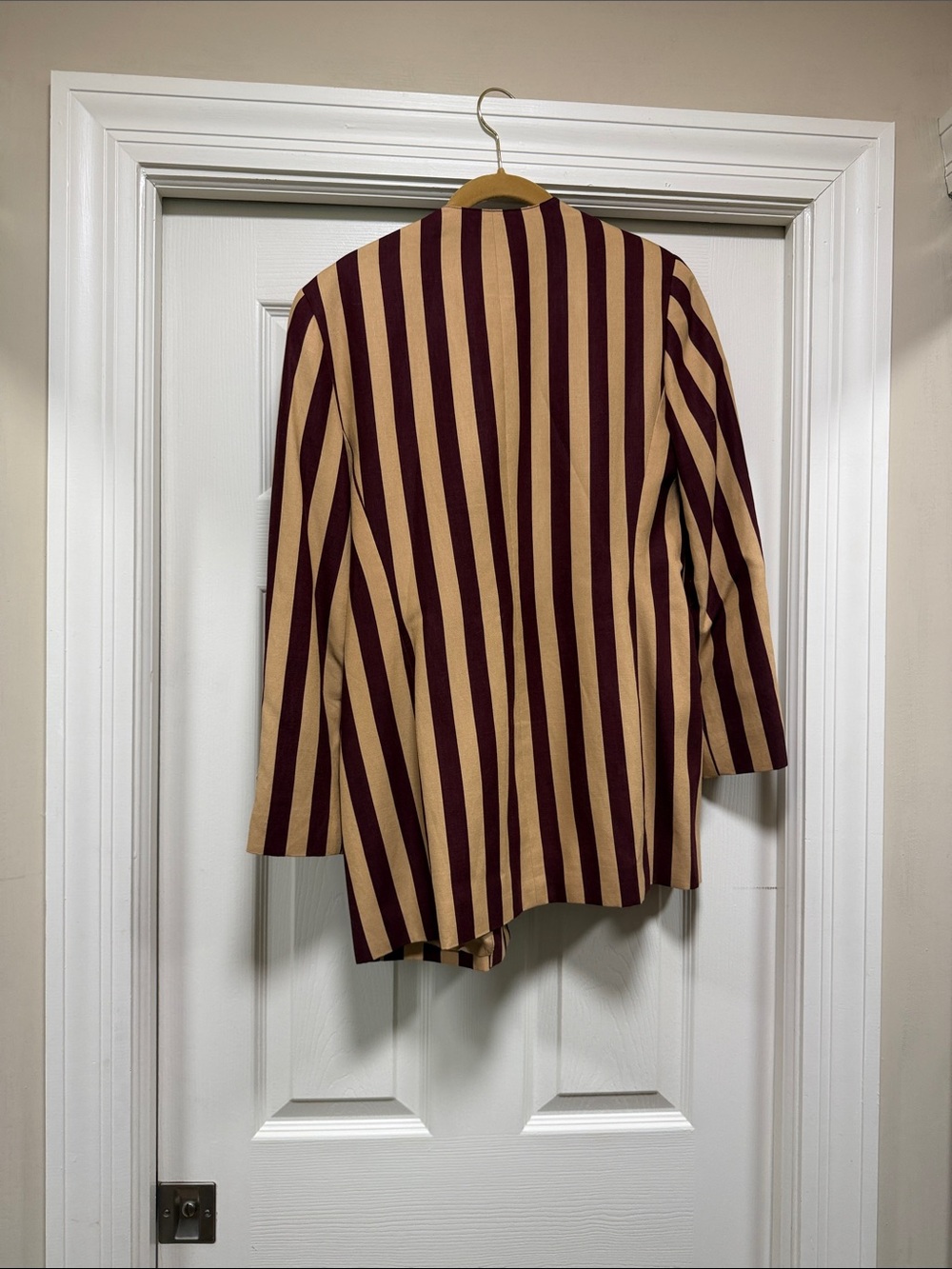 Apart Impressions Burgundy and Tan Striped Blazer - Picture 5 of 5
